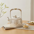 wholesale Pure 999 Fine Silver Ornate Handcrafted Silver Kettle with Intricate Basketweave and Mythical Motifs - Handicraft-0-1