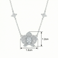 wholesale 925 Sterling Silver Elegant Zircon Orchid Pendant Necklaces Wholesale with Pear-Cut Center Stone - JewelryODM-0-2