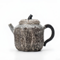 wholesale Pure 999 Fine Silver Handcrafted Rustic Silver Teapot with Textured Bark Finish and Pumpkin-Inspired Lid - Handicraft-0-0