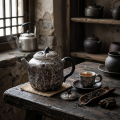 wholesale Pure 999 Fine Silver Handcrafted Rustic Silver Teapot with Textured Bark Finish and Pumpkin-Inspired Lid - Handicraft-0-3