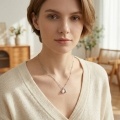 wholesale 925 Sterling Silver White Pearl Teardrop Charm Pendant Necklace Beaded Chain For Women-0-4