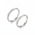 wholesale 925 Sterling Silver Bamboo Rings Adjustable Open Couple Ring Set For Women Men-0-0