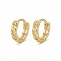 wholesale 925 Sterling Silver Elegant Curb Link Textured Metallic Huggie Hoop Earrings Wholesale - JewelryODM-0-0