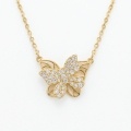 wholesale 925 Sterling Silver Butterfly Pendant Necklace With Cubic Zirconia For Women-0-4