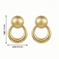 wholesale 925 Sterling Silver Elegant Matte Sphere And Polished Hoop Metallic Drop Earrings - Jewelryodm-0-2