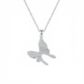 wholesale 925 Sterling Silver Cubic Zirconia Butterfly Pendant Necklace For Women-0-0