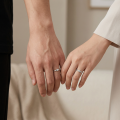 wholesale 925 Sterling Silver Bamboo Cubic Zirconia Adjustable Couple Ring Set For Women Men-0-2