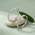 wholesale 925 Sterling Silver Bamboo Rings Adjustable Open Couple Ring Set For Women Men-0-2