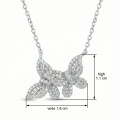 wholesale 925 Sterling Silver Cubic Zirconia Butterfly Pendant Necklace For Women-0-3