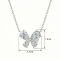 wholesale 925 Sterling Silver Cubic Zirconia Butterfly Pendant Necklace For Women-0-3
