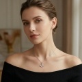 wholesale 925 Sterling Silver Cubic Zirconia Butterfly Pendant Necklace For Women-0-1