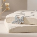 wholesale 925 Sterling Silver Cubic Zirconia Butterfly Pendant Necklace For Women-0-2