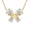 wholesale 925 Sterling Silver Cubic Zirconia Butterfly Pendant Necklace For Women-0-4