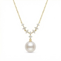 wholesale 925 Sterling Silver Radiant Pearl Drop Necklaces Wholesale with Shimmering Floral Zircon Accents - JewelryODM-undefined