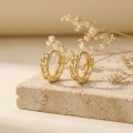 wholesale 925 Sterling Silver Elegant Curb Link Textured Metallic Huggie Hoop Earrings Wholesale - JewelryODM-0-2