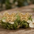 wholesale 925 Sterling Silver Gold Plated Butterfly Filigree Stud Earrings For Women-0-2