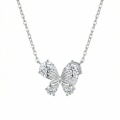 wholesale 925 Sterling Silver Cubic Zirconia Butterfly Pendant Necklace For Women-0-0