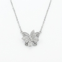 wholesale 925 Sterling Silver Butterfly Pendant Necklace With Cubic Zirconia For Women-undefined