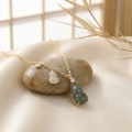 wholesale 925 Sterling Silver Elegant Jadeite Gourd Necklace with Pavé Accents and Sparkling Charms - JewelryODM-0-2