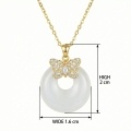 wholesale 925 Sterling Silver Butterfly Cubic Zirconia White Donut Pendant Necklace For Women-0-7
