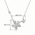 wholesale 925 Sterling Silver Elegant Floral and Butterfly Sterling Silver Necklaces Wholesale with Emerald-Cut Gemstone - JewelryODM-0-3