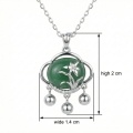 wholesale 925 Sterling Silver Exquisite Sterling Silver Floral Pendant Necklace with Green Jade and Charms - JewelryODM-0-3