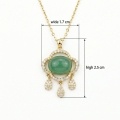 wholesale 925 Sterling Silver Elegant Jadeite Pendant Necklace with Sparkling Accents and Droplet Charms - JewelryODM-0-3
