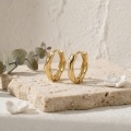 wholesale 925 Sterling Silver Elegant Minimalist Organic Shaped Wavy Metallic Huggie Earrings Wholesale - JewelryODM-0-2