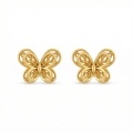 wholesale 925 Sterling Silver Gold Plated Butterfly Filigree Stud Earrings For Women-0-0