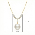 wholesale 925 Sterling Silver Radiant Pearl Drop Necklaces Wholesale with Shimmering Floral Zircon Accents - JewelryODM-0-3