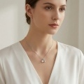 wholesale 925 Sterling Silver White Pearl Teardrop Charm Pendant Necklace Beaded Chain For Women-0-1