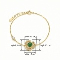 wholesale 925 Sterling Silver Elegant Floral Bracelet Featuring Radiant Green Jade and Shimmering Accents - JewelryODM-0-3
