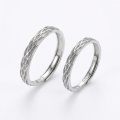 wholesale 925 Sterling Silver Braided Couple Rings Adjustable Wedding Band Ring Set For Women Men-0-0