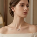 wholesale 925 Sterling Silver Cubic Zirconia Butterfly Pendant Necklace For Women-0-1