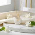 wholesale 925 Sterling Silver Butterfly Cubic Zirconia White Donut Pendant Necklace For Women-0-6