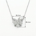 wholesale 925 Sterling Silver Butterfly Pendant Necklace With Cubic Zirconia For Women-0-3