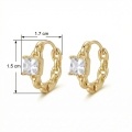 wholesale 925 Sterling Silver Elegant Princess Cut Cubic Zirconia Chain Link Huggie Hoop Earrings Wholesale - JewelryODM-0-3