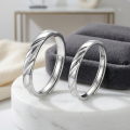 wholesale 925 Sterling Silver Couples Wedding Bands Twisted Faceted Adjustable Ring Set For Women Men-0-1