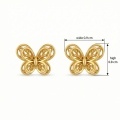 wholesale 925 Sterling Silver Gold Plated Butterfly Filigree Stud Earrings For Women-0-3