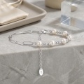 wholesale 925 Sterling Silver Elegant Pearl And  Bead Adjustable Bracelet-0-2