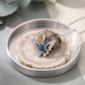 wholesale 925 Sterling Silver Butterfly Pendant Necklace With Round Blue Moissanite For Women-0-2