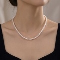 wholesale 925 Sterling Silver White Pearl Strand Necklace For Women Elegant Gift-0-2