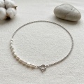 wholesale 925 Sterling Silver Baroque Freshwater Pearl Bead Chain Necklace For Women-0-1