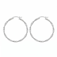 wholesale 925 Sterling Silver Sterling  Twisted Rope Hoop Earring-undefined