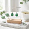 wholesale 925 Sterling Silver Vintage Inspired Pear Cut Green Agate Teardrop Dangle Earrings with Sparkling Accents-0-2