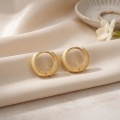 wholesale 925 Sterling Silver Textured  Hoop Earring with Hinge Closure-0-4