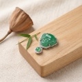 wholesale 925 Sterling Silver Elegant Green Jade Buddha Pendant With Cz Accents-0-1