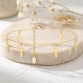 wholesale 925 Sterling Silver Gold Plated Cross Charm Anklet For Women-0-2