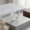 wholesale 925 Sterling Silver Elegant  Ring With Cz-accented Square Patterns-0-2