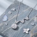wholesale 925 Sterling Silver Butterfly Cushion Cut Moissanite Halo Pendant Necklace For Women-0-2